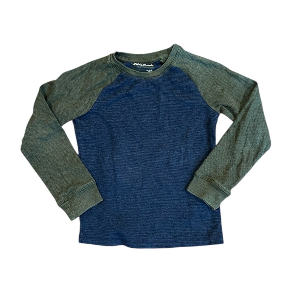 Eddie Bauer Green & Blue Long Sleeved Crew Neck Shirt Size 4/5